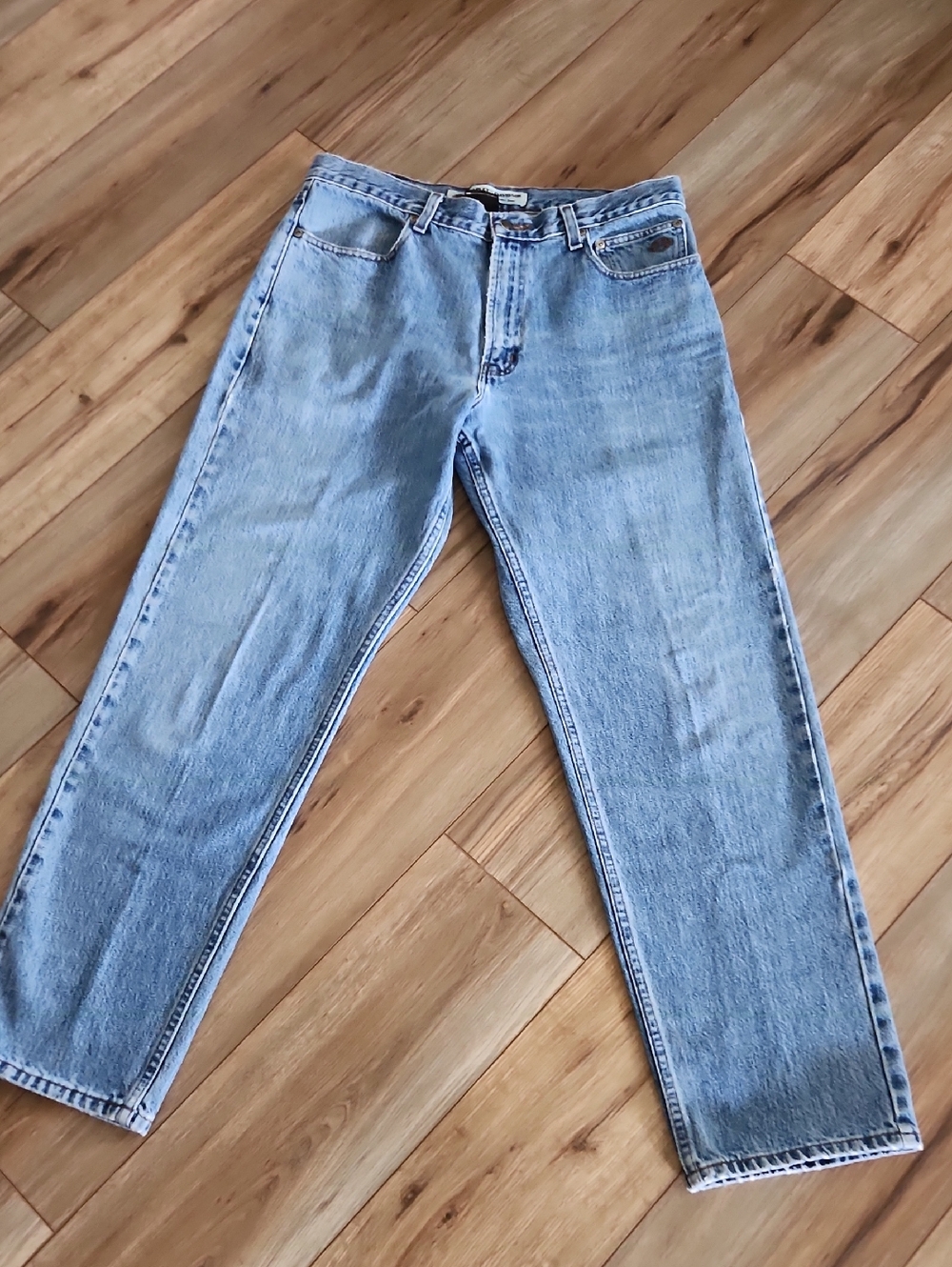 Harley-Davidson Medium Wash Relaxed Fit Men's Jeans Biker HD Logo Boot Cut 34x32